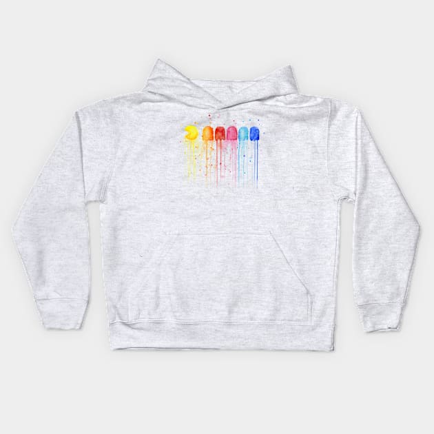 Retro Rainbow Kids Hoodie by Olechka